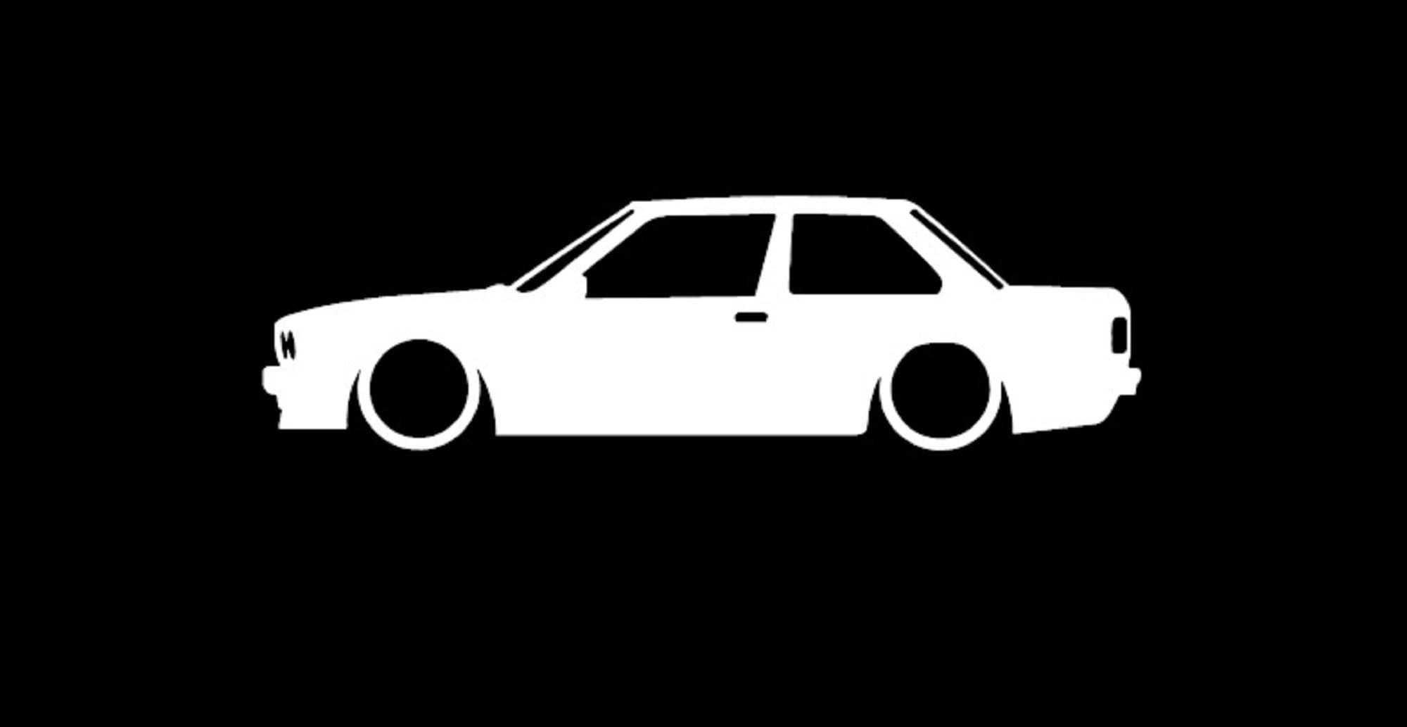 BMW E30 Vinyl Decal - Car Outline Sticker