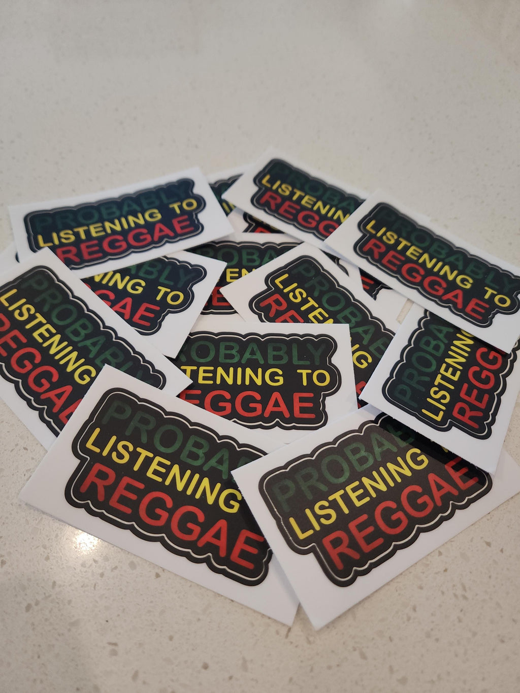 Probably Listening to Reggae" Sticker-   My Brain's on Island Time