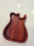 Handcrafted Mini Wooden Guitar-Shaped Catch-All Tray in Padauk 5.5x4.5