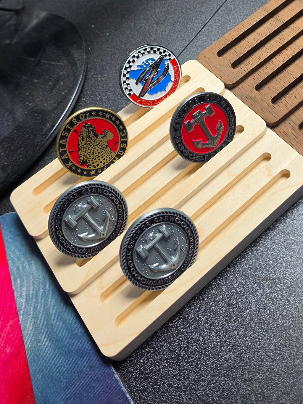 Wooden Challenge Coin Display Stand in Maple 6x5